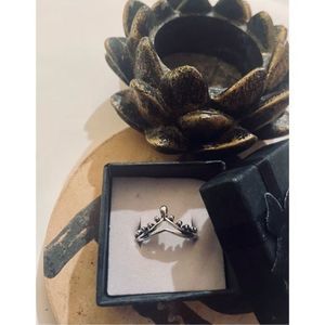Boho silver crown RING